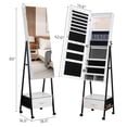 thumbnail image 2 of Ktaxon Freestanding Jewelry Cabinet, LEDs Lockable Jewelry Armoire Stand Organizer w/Bottom Drawer and 4 Movable Wheels, Black, 2 of 7