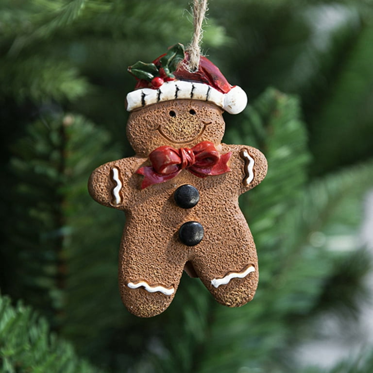 1 Pack Christmas Gingerbread Ornament for Tree, Tree Hanging Ornaments  Decorations, Ginger Man with Strings Figurine for Xmas Holidays