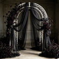 thumbnail image 6 of MMJ Wedding Arch Draping Sheer Curtain Panels 2 Pack Chiffon Fabric for Ceremony Party Chair Decor 78.74in, 6 of 6