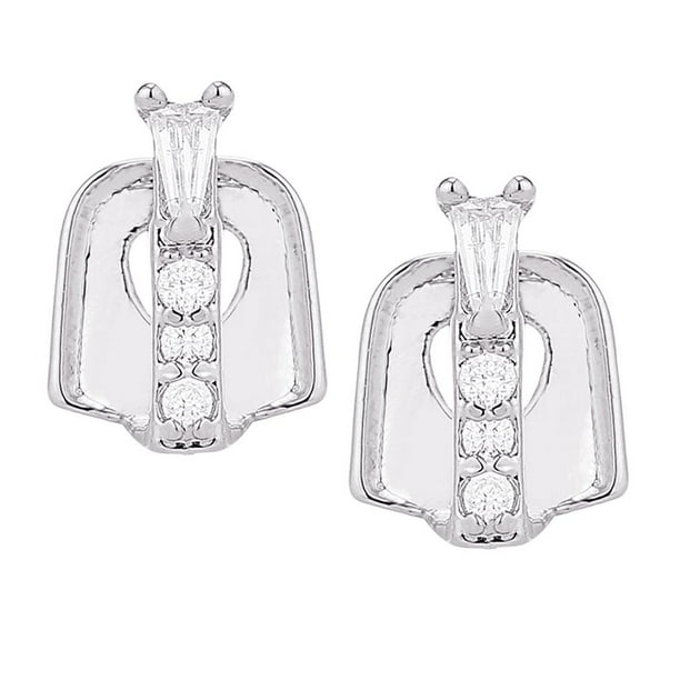 Rhinestone Bar Teeth Fang Grills Teeth Caps Hippy Jewelry - Plata 4 Cristal Zulema Boca boca tapa de tomas