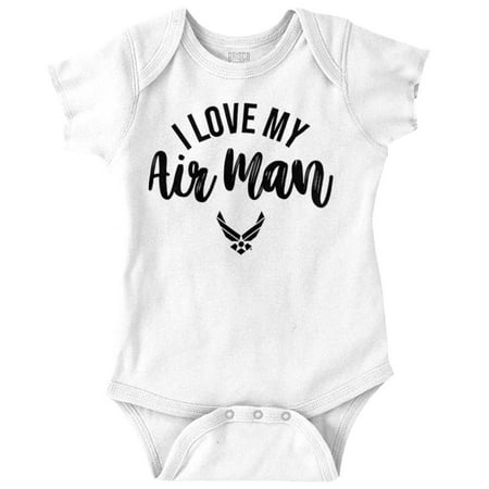 

US Air Force I Love My USAF Man Romper Boys or Girls Infant Baby Brisco Brands 24M