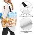 thumbnail image 4 of Bingfone Canvas Tote Bag for Women with Inner Pocket Aesthetic Cute Shopping Tote Bags Reusable Grocery Bags-Beach Starfish Shell, 4 of 9