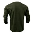 thumbnail image 5 of VSSSJ Shirts for Men Slim Fit Solid Color Patchwork Long Sleeve Button V-Neck Stand Collar Pullover Tops Fashion Casual Lightweight Shirts Army Green XL, 5 of 7
