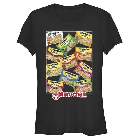 Junior's Maruchan Ramen Flavor Collage  Graphic Tee Black X Large