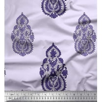 Soimoi Rayon Crepe Fabric Floral & Paisley Block Print Fabric by The Yard 46 Inch Wide