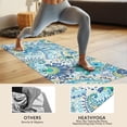 thumbnail image 4 of Blue Paisley and Floral Pattern Hot Yoga Mat Towel Non Slip for Hot Yoga - Quick-Drying Yoga Mat Cover with 4 Corner Pockets with Travel Bag - Hot Yoga Towel Non Slip 70"x26", 4 of 6