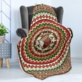 thumbnail image 4 of Christmas Soft Flannel Fleece Throw Blanket, Nested Circles Chevron Zigzag Lines Traditional Sock Mistletoe Berries Print, Cozy Plush for Indoor and Outdoor Use, 70" x 90", Multicolor, by Ambesonne, 4 of 5