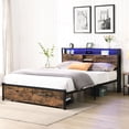 thumbnail image 2 of Bed Frame with Wooden Headboard, USB Charging Station / LED Lighting, Storage Drawers for Bedroom Use, 2 of 2