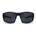 thumbnail image 2 of Locs Color Mirror Sport Biker Style Wrap Around Matte Black Sunglasses All Black, 2 of 4