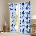 thumbnail image 3 of Manfei Halloween Witch Hat Black Out Curtains, Girly Blue Cartoon Curtains Pack of 2 (42x63 Each), Princess Bow-tie Bedroom Curtains, Curtains and Drapes Decor, 3 of 6
