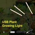 thumbnail image 2 of Graflsoa USB-Powered 3-Head LED Plant Grow Light with Full Spectrum, 5-Level Dimming, 4/8/12H Timer, and Memory Function, 2 of 7