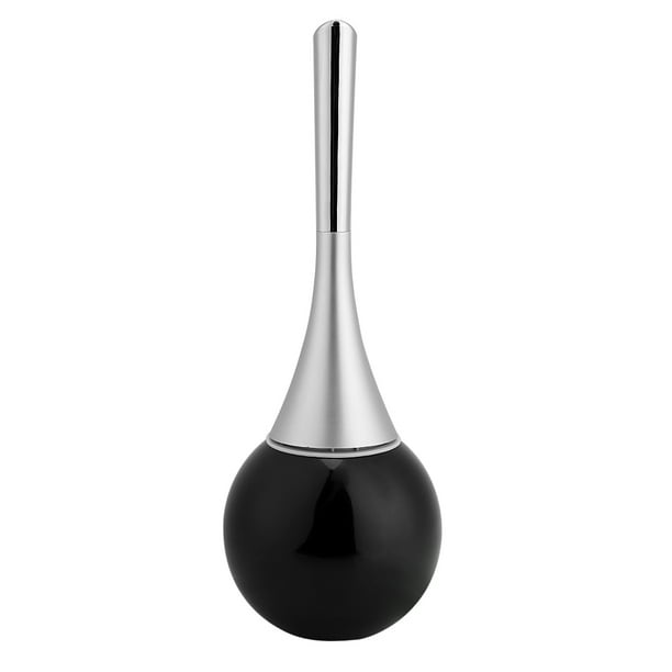 Juego de soporte para cepillo de limpieza de inodoro para baño creativo con base de acero inoxidable (negro)