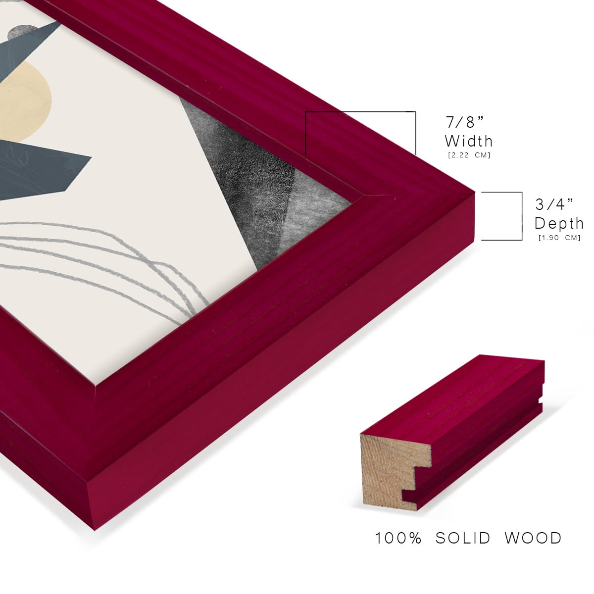 Diamond Slate IV - Framed Print w/glass - Cherry Red