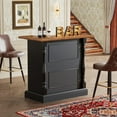 thumbnail image 2 of Tribesigns 47 Inch Home Bar Unit, Wood Liquor Bar Table with 3-Tier Storage Shelves and Wine Glasses Holder, 2 of 7