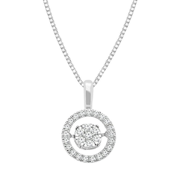 Brilliance Fine Jewelry Round 1/3 carat Lab Grown Diamond Dancing Diamond Pendant Necklace in Sterling Silver