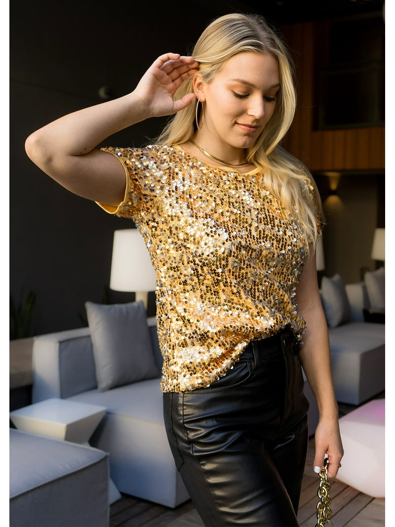 ラッキーブランド Lucky Brand Sequin Mini Top レディース シャツ トップス Champagne Lucky Brand Women's Sequin Mini Top, Champagne, Size M | eBay