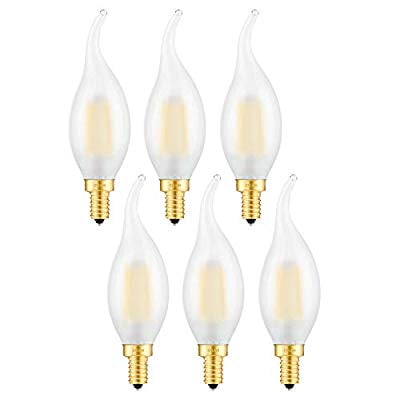 2W LED Candelabra Bulb 3000K Soft White 25W Equivalent 250 Lumens, E12 ...