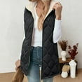 thumbnail image 3 of qucoqpe Womens Long Puffer Vest Fall Sleeveless Fleece Zip Up Quilted Hoodie Jacket Winter Clothing for Women, 3 of 8