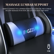 Bigzzia Massage Gaming Chair with Footrest, Gamer Chair for Adults,Lumbar Pillow and Headrest Adjustable, White