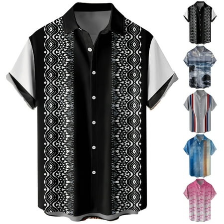 

Mens Crewneck Shirts Stylish Retro Costume Plus Size Men