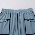 thumbnail image 5 of Women's Baggy Wide Leg Pants Casual Fall Trousers Drawstring Waist Barrel Sweatpants with Pockets Lounge Light Blue, 5 of 6