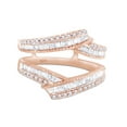 thumbnail image 1 of Baguette & Round Cut White Cubic Zirconia Enhancer Wrap Guard Ring For Women In 14K Rose Gold Plated 925 Sterling Silver (Color: White, Clarity: VVS1-VVS2) -8.5, 1 of 6