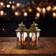 thumbnail image 5 of velas navideñas, farol decorativo, lámpara de vela LED, farol de reno para mesa, farolillos colgantes, vela sin llama, farol navideño para interiores y exteriores, 5 of 5