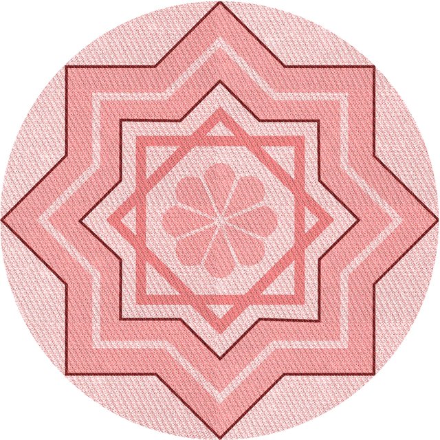 Ahgly Company Machine Washable Indoor Round Transitional Light Red Pink Area Rugs, 7' Round