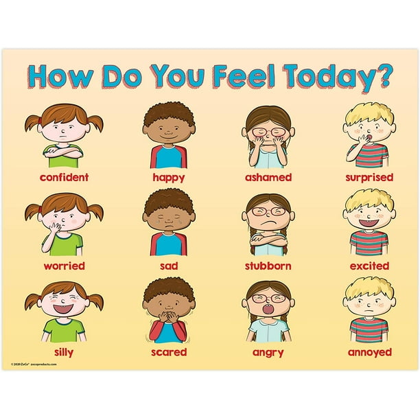 Feelings Chart for Kids - Feeling Faces Chart - How Do You Feel Today ...
