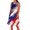 Blue, variant on Women's Boho Round Neck Dress, Sleeveless Flowy Summer Sundress with Patriotic Theme, Ideal for Beach Weddings and Parties,Black L