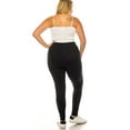 thumbnail image 5 of Women's Plus Size Microfiber Full Solid Length Leggings Pack of 2, 5 of 5