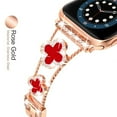 thumbnail image 7 of Swarich Clover Band for Apple Watch Bands 38mm 40mm 41mm, Simple Stylish Sparkle Diamond Metal Dressy iWatch Bands Woman Cute Wrist Strap for Apple Watch Band Series 9 SE 8 7 6 5 4 3 2 1,Rosegold+Red, 7 of 7