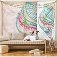 thumbnail image 2 of Ocean Tapestry, Ornate Colorful Seashells Illustration in Different Slides Vitality Theme, Fabric Wall Hanging Decor for Bedroom Living Room Dorm, 5 Sizes, Pink Blue Green, by Ambesonne, 2 of 6