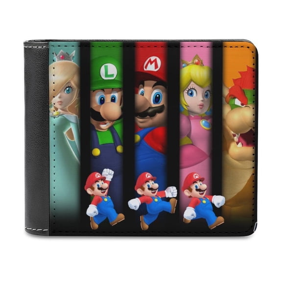 Run Super Mario PU Leather Wallet With Card Slots Bifold Wallet Money Organizers Holder Gift For Men And Women