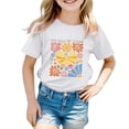 thumbnail image 4 of PMVFHDE T-Shirts Mignons Basiques pour Filles Hauts Tendance pour Filles T-Shirts pour Filles Mode Décontractée Imprimé Col Rond Manches Courtes T-Shirt Blanc, 6-7 Ans, 4 of 4