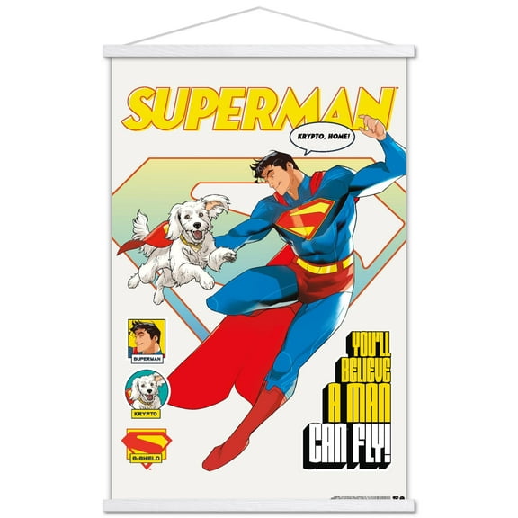 DC Studios Superman (2025) - Illustrated Duo Wall Poster with Magnetic Frame, 22.375" x 34"