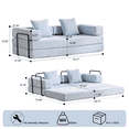 thumbnail image 3 of Jopath Convertible Sofa Bed with Pillows, Chenille Folding Mattress Sleeper Sofa Couch with Fixed-Shape Frame, Floor Sofa Bed Couch for Living Room Bedroom Lounge,Light Blue+Chenille, 3 of 12