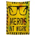 thumbnail image 3 of Ambesonne Retro Tablecloth Rectangular Table Cover, Nerds at Work Grungy, 60"x90", Yellow Black Green, 3 of 4