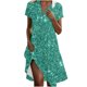 thumbnail image 1 of Vestido Corto de Manga Larga para Mujeres Brillante Impresión Cuello en V Suelto Cómodo, Vestido de Moda de Malla para Fiesta Y Ocasional, 1 of 7