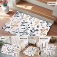thumbnail image 5 of Area Rug 2 x 3 Ft, Grey Orange Botanical Indoor Accent Bathroom Rugs for Kitchen/Laundry Room, Watercolor Spring Floral Summer Leaf Washable Non-Slip Runner Floor Mat for Entryway, Living Room, 5 of 8