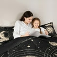 thumbnail image 5 of jejeloiu Sun And Moon Bedding Comforter Set,Boho Bohemain Print Twin Comforter Sets,Black Beige Bedding Set For Child,Super Cozy Room Decor Reversible,2pcs, 5 of 8
