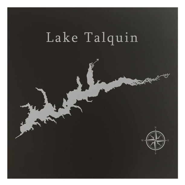 Lake Talquin Fishing Map Lake Talquin Map 24X24" Black Metal Wall Art Office Decor Gift Engraved  Florida - Walmart.com