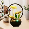 thumbnail image 1 of Pcapzz Tabletop Water Fountain USB Powered Tabletop Fountain with Natural Rocks and LED Ring Lights Desktop Waterfall Fountain Tabletop Humidifier for Indoor-dragonfly-, 1 of 11
