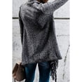 thumbnail image 4 of Suéter tipo poncho con flecos para mujer, cárdigan largo de punto, abrigo tipo suéter (XL), 4 of 5