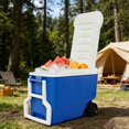 thumbnail image 5 of Blue 38QT Hard Sided Cooler with Wheels and Handle, Camping Ice Chest with Wheels, Portable Cooler, Ideal for Beach Trips, Picnics or Fishing., 5 of 8