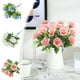 thumbnail image 1 of Ramo de flores de seda - 5 claveles artificiales para centros de mesa de boda, decoración del hogar, decoraciones de fiesta en rosa, azul y blanco, 1 of 6