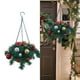 thumbnail image 1 of 30cm Christmas Snow Wreath Artificial Navidad Door Hanging Wreath Bow Tie Festive Exquisite Realistic Wreath Holiday Decor, 1 of 5