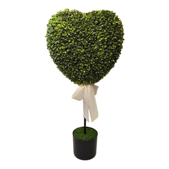 Boxwood Heart with Bow Topiary, Valentine's Day Decorations
