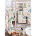 thumbnail image 2 of Pink Blue Green Easter Hand Towels Set, Waffle Weave Kitchen Towels 2 Pieces, Spring Bunny Colorful Eggs Microfiber Hair Face Bath Tea Towel Absorbent Quick Drying Cleaning Dish Cloths, 15.7"x23.6", 2 of 7
