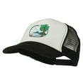 thumbnail image 2 of Fishing Beach Seagulls Embroidered Foam Mesh Back Cap - Black White OSFM, 2 of 5